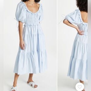 En Saison Light Blue Midi Dress